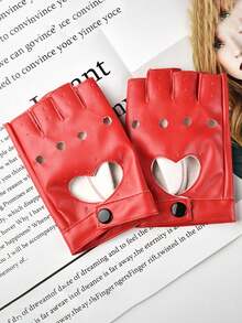 Punk-Stil fingerlose Tanzhandschuhe für Frauen, Jazz-Performance Tanzhandschuhe, Kunstleder - Verschiedenfarbig - Übersicht 9