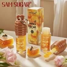 1 pieza Esencia de brillo de labios con miel SAM SUGAR con llavero, brillo de labios para maquillaje diario, puede ser dado como regalo - Multicolor - Ver 5