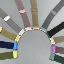 20mm 1 peça Pulseira de Malha Milanesa Magnética Original de Aço Inoxidável com Aproximadamente 9.25 Polegadas, Compatível com Samsung Galaxy Watch 7 6 5 4 FE 40mm 44mm Sem Lacuna, Pulseira Magnética de Malha Milanesa Durável para Negócios Compatível com Acessórios de Pulseira do Galaxy Watch 6