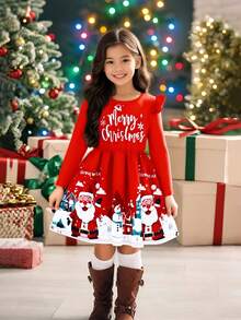 Vestito Swing Mini Donna - Maniche Lunghe, Vita Svasata, Viscosa Elastan, Perfetto Per Natale