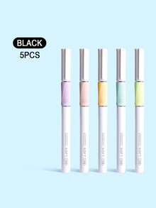 5 Pcs Morandi Color Gel Pen Set ,Smooth Rolling Ballpoint Pens For Students, Teachers Grading, Exam Writing, Office Signing (Red, Black, Blue) | Needle Tip Carbon Ink Study & Correction Pens. - Multicolor - View 11