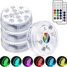 TYUTE 1/3/5/10PCS Waterproof RGB LED Pool Small Round Lights, With Multiple Colors To Switch Freely, Are Suitable For Swimming Pools, Vase Bottoms, Spas, Ponds, Hot Tubs, As Well As Halloween, Christmas, Pool Party Decorations, Outdoor Lighting And Other Decoration And Gathering Occasions - Multicolor - View 11