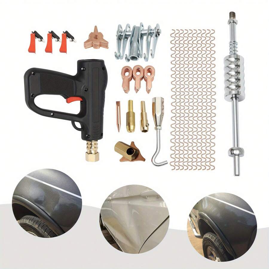 YUNRUX 81 Pcs Spotter Accessories Box Bumper Tool Body Repair Bumper Kit, For Car Body Dent Repair, Repair Device Welding Machines, And Stud Welding. - Multicolor - View 1