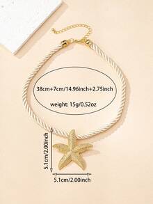 1pc Fashionable Exaggerated Starfish Necklace, Suitable For Women's Party, Banquet, Gift