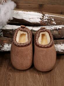 婴儿秋冬季无绒踝靴，透气帆布材质，防滑软底，轻便男女通用学步鞋