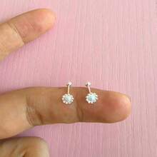 1 paire Boucles d'oreilles à tige à vis fleur de marguerite argentée S9925, convient aux étudiantes et dames, excellent cadeau pour la fête des mères et la Saint-Valentin - XY-141 - Voir 13