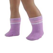 1 双适合 18 英寸娃娃的娃娃袜子，时尚娃娃服装配饰，多色条纹袜子，适合作为小女孩的生日礼物或节日礼物 - 彩色 - 查看 5