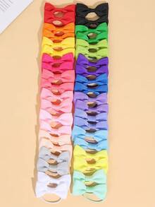40pcs/Set Girls' Hair Accessories, Made Of Striped Satin Material, Includes Hair Hoops, Suitable For Girls And Teenagers - Multicolor - View 5