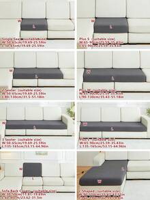 1PC Water Repellant Corn Velvet Elastic Sofa Cushion Covers Living Room Elastic Sofa Cushion Cover Home Decoration Sofa Slipcovers - Dark Grey - View 9