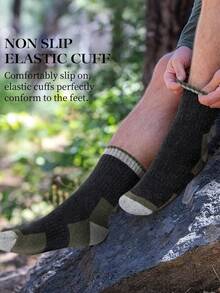 5/1 Pair Men's Socks, Soft & Warm Winter Casual Crew Socks, Moisture-Wicking, Suitable For Indoor And Outdoor - Multicolor - View 3