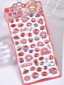 Cartoon 3D Embossed Diamond Stickers - Cute Animals And Food Designs, 3D Reward Stickers, Sparkling Girl Decoration Stickers, Phone Decoration DIY Memo Stickers With Adhesive, High-Quality Glossy Effect, Vibrant Colors, Suitable For DIY Crafts, Scrapbooks, Laptops, Phones, Water Bottles, Diamond Art Stickers, Fun Designs, High-Quality Decals, Decorative Stickers, Creative Decoration