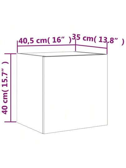 VidaXL TV Wand Unit LED Lighting 40.5x35x40 Cm Wit view 2