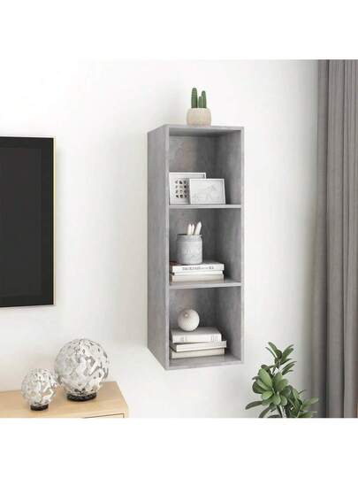 VidaXL TV Wand Unit 37x37x107 Cm Finished Wood Concrete Grijs view 6
