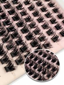Rikuaild 80pcs Wet Effect False Eyelashes, D Curl Fluffy False Eyelashes, DIY Eyelashes, Create Messy Exaggerated Thick Eyelash Makeup - D - View 6