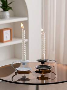 1 Soporte de vela de estilo minimalista de hierro, adecuado para decoraciones navideñas, hogar, hotel, decoraciones de festivales y fiestas, decoración del hogar, decoración de habitaciones, invierno