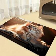 1pc Cute Cat Easy Care Pet Placemat, Cat Bowl Mat, Diatomite Mat, Cat Dog Feeding & Care Supplies