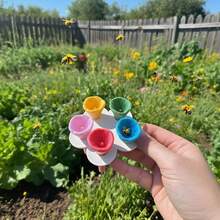 5/10 piezas Estación de abastecimiento de agua de resina con diseño floral - Comedero decorativo para colibríes y abejas para jardín, patio y alféizar de ventana - Motivos pintados a mano de mariposa y flor - Accesorio exterior para apoyo a polinizadores y decoración de verano! - Multicolor - Ver 4
