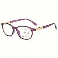 3-In-1 Progressive Multifocal Reading Glasses For Women Elegant Blue Light Blocking Fashionable Near And Far Vision +1.0 To 4.0 - Purple - View 13