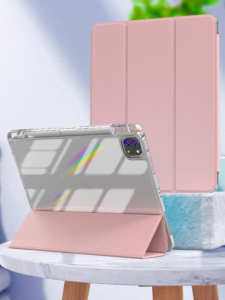 TPU 皮革翻盖保护套，兼容 iPad A16（第 11/10 代、第 9/8/7 代，10.2 英寸）、iPad Air（10.9 英寸）、iPad Pro（11 英寸）、iPad Air（13 英寸）、iPad Pro（12.9 英寸），粉色
