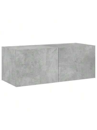VidaXL TV Wand Unit LED Lighting 80x35x31 Cm Concrete Grijs view 7