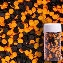 85g/3oz Chispas de Caramelo de Calabaza de Halloween, Perlas Naranjas Mezcladas con Fantasmas Blancos y Murciélagos Negros Monstruos, Mezcla de Perlas, Perfecto para Decoración de Pasteles, Horneado, Helado, Galletas, Decoración de Cupcakes, Suministros de Halloween - Multicolor - Ver 14
