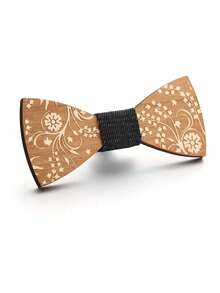 1pc Wooden Geometric Pattern Bowknot For Men, Suitable For Holidays, Parties And Events