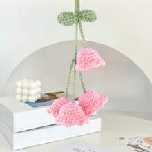 Easypie Selection 1 件编织花朵图案汽车挂饰 - 粉色 - 查看 6