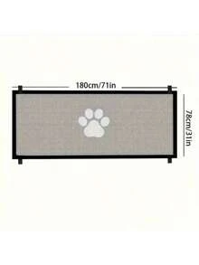 可调节宠物安全门 - 可扩展室内/室外犬猫隔离围栏，采用PVC网状材料制成，安装简便，防止宠物跑出，适用于楼梯安全和室内犬门 - 黑色 - 查看 8