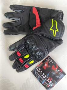 Alpinestars 摩托车手套真皮男士越野摩托车赛车手套GP手套春秋季触屏摩托 - 橄欖綠 - 查看 8