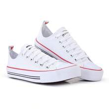 Venvici Men's All Casual Classic Star Canvas Low Top Women's Sneakers - 白色 - 查看 3