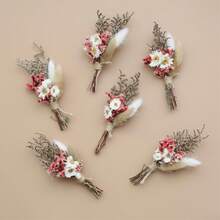 12 Pcs Boho Dried Flower Bouquet Mini Wedding Handmade Dry Flowers Decor For Vase Crafts DIY Photo Boutonniere For Men Floral Plant For Bridesmaid Gift Birthday Decor And Autumn Decor Items