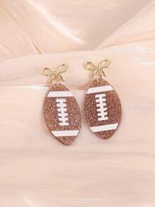 2-6 cercei acrilici cu tematică sportivă - fotbal, rugby, baseball