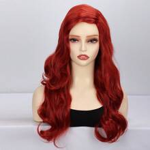 24 Inch Long Curly Wavy Red Wigs For Women Side Part Natural Looking Synthetic Fiber Wig Cosplay Wig Suitable For Daily Party Use Available Wine Red &Red &Pink Red&Rose