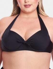 Bra Padded Bikini Beach Support Plus Size Loose Comfortable Lingerie Intimate Fashion Structured Padded - màu đen - Xem 1