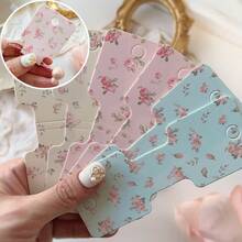 20/50pcs Cute Mini Flower Jewelry Display Card, Pink Hair Accessories Display Card Packaging, Small Business Supplies Organizer For Necklace, Bracelet, Hair Tie Packaging