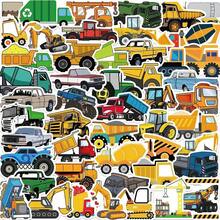 50 Pieces Of Cute Construction Vehicle Stickers - Waterproof PVC Stickers, Suitable For Laptops, Skateboards, Suitcases, Etc. - Durable, Self-Adhesive, Multi-Shape, Suitable For Winter And New Year Decoration