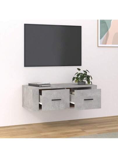 VidaXL TV Wand Unit 80x36x25 Cm, Finished Wood, Concrete Grijs view 3