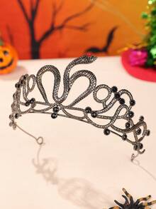 1pc Women's Fashion New Alloy Rhinestone Animal Element Halloween Party Headpiece Crown, Coronas, Tiara, Costume Crown, Hair Garland, Head Wreath, Hair Vine, Hair Circlet, Tiara Crown, Wedding