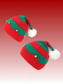 Aplicații cu tematică de Crăciun cu om de zăpadă, reni și brad de Crăciun, căciulă tricotată cu pom-pom și margini rulate, potrivită pentru bărbați și femei, oferind căldură și protecție pentru urechi cu material din lână. - Multicolor - Vizualizare 5