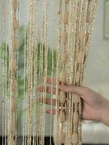 1 件时尚装饰纯色串珠窗帘/门帘