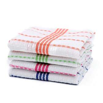 4pcs Striped Cotton Gauze Dishcloth, Absorbent Waffle Weave Dish Towels, Slouchy Household Dishcloth, Waffle Weave Cleaning Cloth