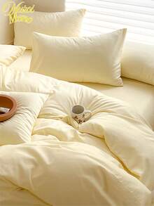 Solid Soft Quilt Cover 3pcs Set Duvet Covers Set