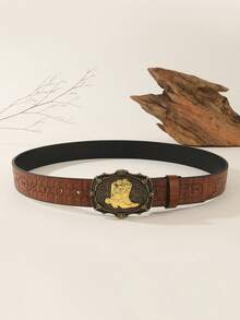 Nuevo cinturón de moda de mujer con estilo bohemio, versátil, con estampado en forma de V, casual y retro, de piel sintética (PU), adecuado para todas las estaciones