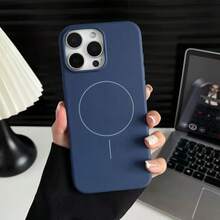 1 件哑光液态硅胶简约磁吸手机壳适用于 16 15 14 13 12 Pro Max Plus 无线充电软硅胶后盖 - 黑色 - 查看 7