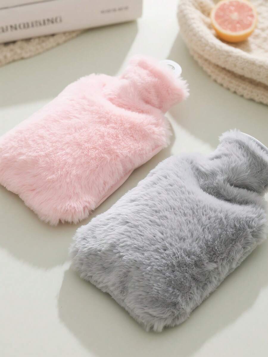 Hot Water Bottle, Filled With Water, Can Be Used For Warm Compress And Stomach Heating Thickened Anti-Explosion Women's Foot Warmer Bag Water-Filled Hand Warmer Bag Faux Rabbit Fur Water-Filled Hand Warmer Pouch Suitable As Gifts For Valentine's Day, Ramadan, And Other Occasions - Multicolor - View 1