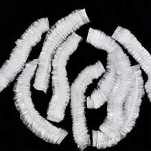 100 Plastic Disposable Shower Caps - Suitable For Hair Dyeing And Beauty Salons, Home Use, Spas, Keep Hair Dry And Clean - trắng - Xem 12