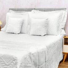 Kit 1 Peseira QUEEN + 2 Capas de Almofadas 40x40cm Piquet - BORBOLETA CAQUI - Visão 3