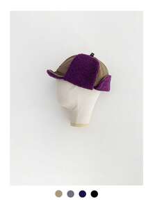 1pc Color Block Trapper Hat, Autumn/Winter Unisex Ear Flap Hat For Outdoor Cycling Warm Windproof Foldable Earflap Cap, Thickened Retro Workwear Earflap Hat, Winter Ski Hat, Aviator Hat