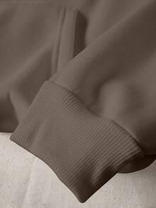 Plus Size Women's Hoodie Fashionable Casual Drop-Shoulder Crewneck Hoodie Preppy Style Colorful Letter Print Warm Autumn/Winter Sportswear