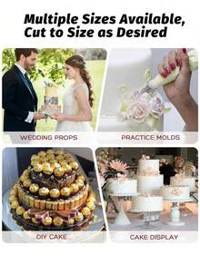 1 Stück quadratische weiße Schaumstoff Kuchenmodelle, Schaumstoff Ringe zum Dekorieren und Herstellen, Backen Präsentation, Hochzeitstorte Design, DIY Projekte leere Schaumstoff Ringe, Geburtstagstorte, Weihnachtsfeier Torte oder Trockenblumen Dekorationsarrangement, Dekorationen Skulptur Modelle Kunst Blumenarrangement und Bastelbedarf, Valentinstag, Ostern und andere Feiertags Torte Dekoration weiße Fake Torte Attrappe, Schulanfang, Weihnachten (Halloween)